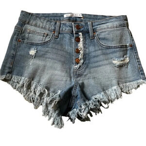 Celebrity Pink Cut Off Button Fly Light Wash Denim Shorts - Women’s 5/27